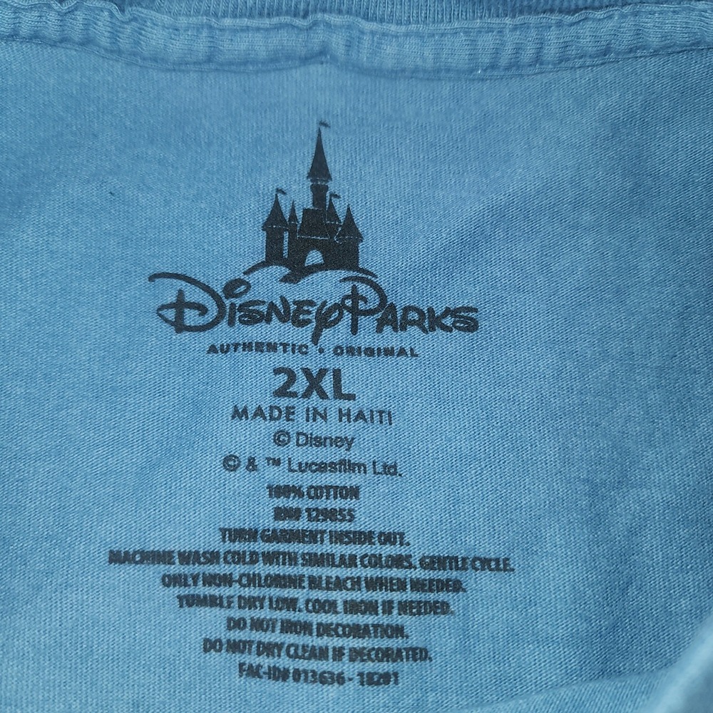 Disney Parks Mens 2XL Blue Passport Stamp Graphic Shirt Walt Disney World Cotton - Picture 3 of 7